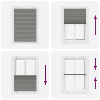 Plissee Anthrazit 90x150 cm Stoffbreite 89,4 cm Polyester