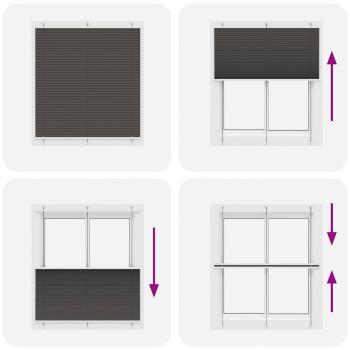 Plissee Schwarz 115x100 cm Stoffbreite 114,4 cm Polyester