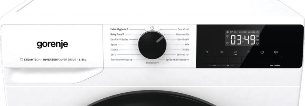 Gorenje WNHPI64SAPS/DE 6kg Frontlader Waschmaschine, 59,5 cm breit, 1400 U/Min, AquaStop, 15 Programme, SnowFlake Trommel, Kindersicherung, weiß