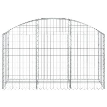Gabione mit Hochbogen 150x50x80/100 cm Verzinktes Eisen