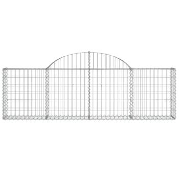Gabione mit Hochbogen 200x30x60/80 cm Verzinktes Eisen