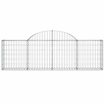 Gabione mit Hochbogen 200x30x60/80 cm Verzinktes Eisen