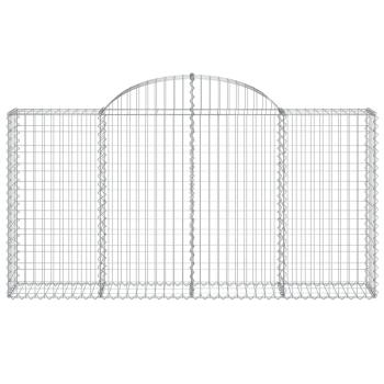 Gabione mit Hochbogen 200x30x100/120 cm Verzinktes Eisen
