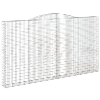 Gabione mit Hochbogen 400x30x220/240 cm Verzinktes Eisen