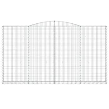 Gabione mit Hochbogen 400x30x220/240 cm Verzinktes Eisen