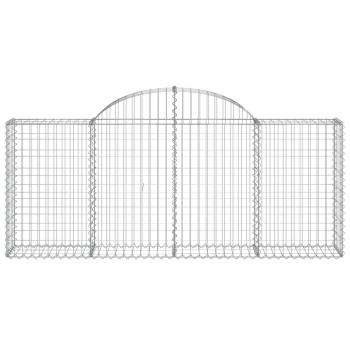 Gabione mit Hochbogen 200x30x80/100 cm Verzinktes Eisen