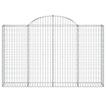 Gabione mit Hochbogen 200x30x120/140 cm Verzinktes Eisen