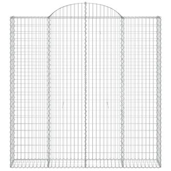 Gabione mit Hochbogen 200x30x200/220 cm Verzinktes Eisen
