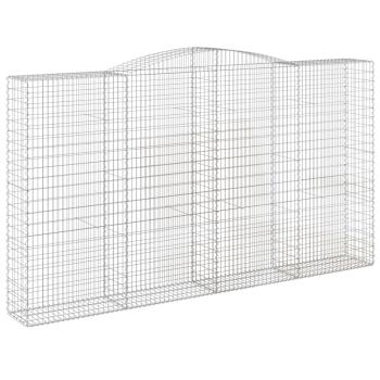 Gabione mit Hochbogen 400x50x220/240 cm Verzinktes Eisen