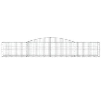 Gabione mit Hochbogen 400x50x60/80 cm Verzinktes Eisen