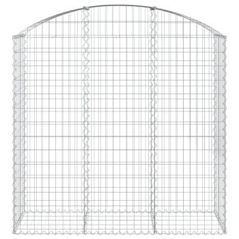 Gabione mit Hochbogen 150x50x140/160 cm Verzinktes Eisen