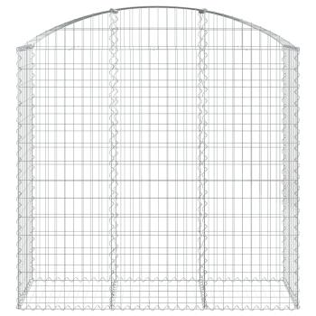 Gabione mit Hochbogen 150x50x140/160 cm Verzinktes Eisen