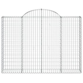 Gabione mit Hochbogen 200x30x140/160 cm Verzinktes Eisen