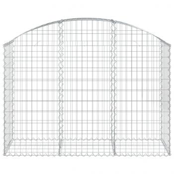 Gabione mit Hochbogen 150x50x100/120 cm Verzinktes Eisen