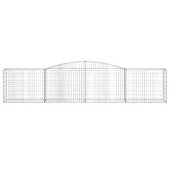 Gabione mit Hochbogen 400x50x80/100 cm Verzinktes Eisen