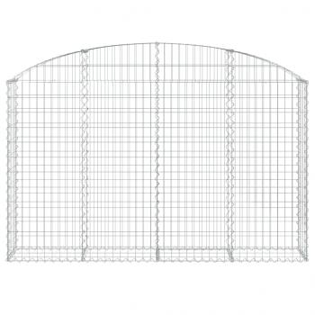 Gabione mit Hochbogen 200x30x120/140 cm Verzinktes Eisen