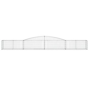 Gabione mit Hochbogen 400x50x40/60 cm Verzinktes Eisen