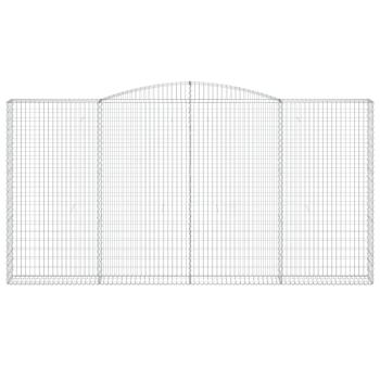 Gabione mit Hochbogen 400x30x200/220 cm Verzinktes Eisen