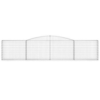 Gabione mit Hochbogen 400x30x80/100 cm Verzinktes Eisen
