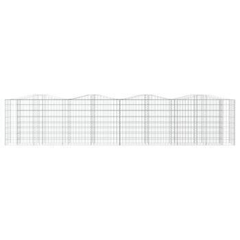 Gabionen-Hochbeet mit Hochbogen 400x50x100 cm Verzinktes Eisen