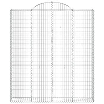Gabione mit Hochbogen 200x30x220/240 cm Verzinktes Eisen