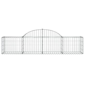 Gabione mit Hochbogen 200x50x40/60 cm Verzinktes Eisen