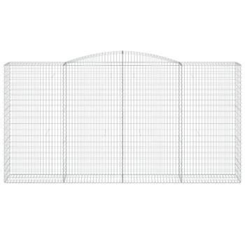 Gabione mit Hochbogen 400x50x200/220 cm Verzinktes Eisen