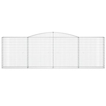 Gabione mit Hochbogen 400x30x120/140 cm Verzinktes Eisen