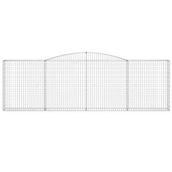Gabione mit Hochbogen 400x30x120/140 cm Verzinktes Eisen