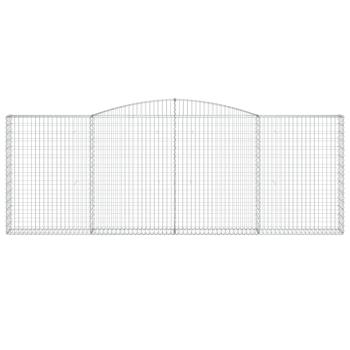 Gabione mit Hochbogen 400x30x140/160 cm Verzinktes Eisen