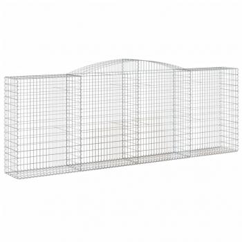 Gabione mit Hochbogen 400x50x140/160 cm Verzinktes Eisen