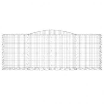 Gabione mit Hochbogen 400x50x140/160 cm Verzinktes Eisen