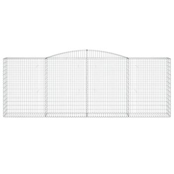 Gabione mit Hochbogen 400x50x140/160 cm Verzinktes Eisen