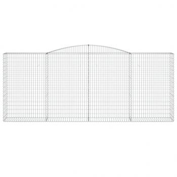 Gabione mit Hochbogen 400x50x160/180 cm Verzinktes Eisen