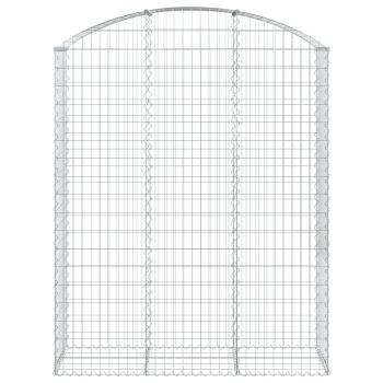 Gabione mit Hochbogen 150x50x180/200 cm Verzinktes Eisen