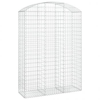 Gabione mit Hochbogen 150x50x200/220 cm Verzinktes Eisen