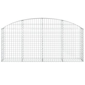 Gabione mit Hochbogen 200x30x80/100 cm Verzinktes Eisen