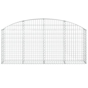 Gabione mit Hochbogen 200x30x80/100 cm Verzinktes Eisen