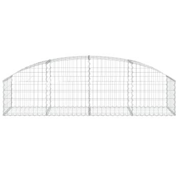 Gabione mit Hochbogen 200x50x40/60 cm Verzinktes Eisen