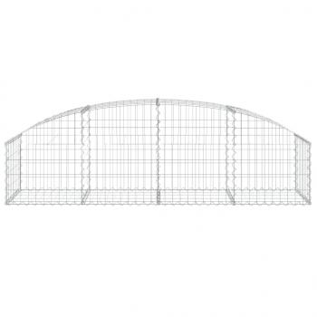 Gabione mit Hochbogen 200x50x40/60 cm Verzinktes Eisen