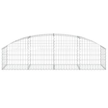 Gabione mit Hochbogen 200x50x40/60 cm Verzinktes Eisen