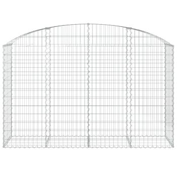 Gabione mit Hochbogen 200x50x120/140 cm Verzinktes Eisen
