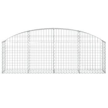 Gabione mit Hochbogen 200x30x60/80 cm Verzinktes Eisen