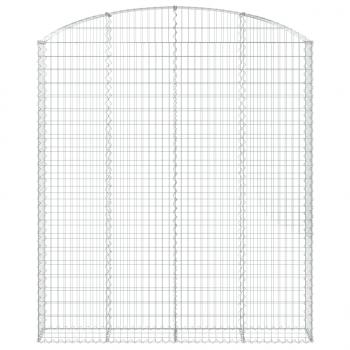 Gabione mit Hochbogen 200x30x220/240 cm Verzinktes Eisen