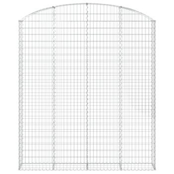 Gabione mit Hochbogen 200x30x220/240 cm Verzinktes Eisen