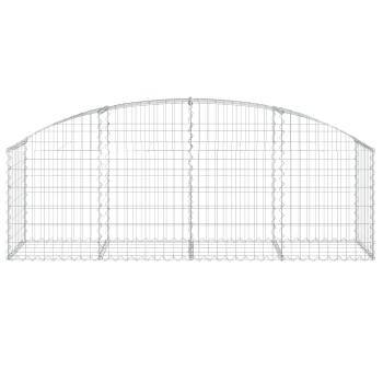 Gabione mit Hochbogen 200x50x60/80 cm Verzinktes Eisen
