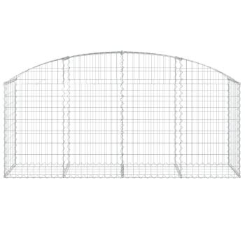 Gabione mit Hochbogen 200x50x80/100 cm Verzinktes Eisen