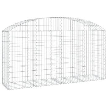 Gabione mit Hochbogen 200x50x100/120 cm Verzinktes Eisen
