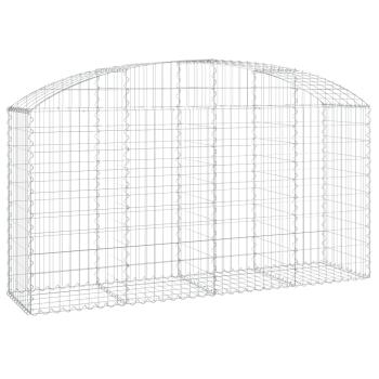Gabione mit Hochbogen 200x50x100/120 cm Verzinktes Eisen