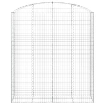 Gabione mit Hochbogen 200x50x220/240 cm Verzinktes Eisen